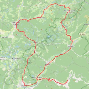 Fresse - Melisey - Faucogney - Servance - Fresse GPS track, route, trail