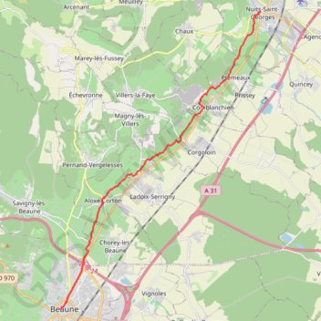 Nuits-Saint-Georges - Beaune GPS track, route, trail