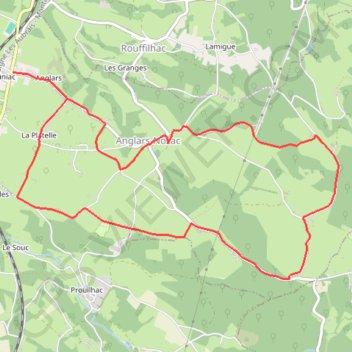 Le chemin des hameaux - Anglars-Nozac GPS track, route, trail