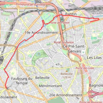 Croisière piétonne au fil du Canal de l'Ourcq GPS track, route, trail