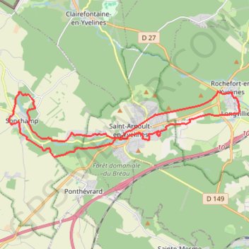 Saint-Arnoult-en-Yvelines et La Rémarde GPS track, route, trail