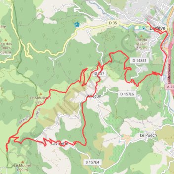 Salagou - Saint-Amans GPS track, route, trail