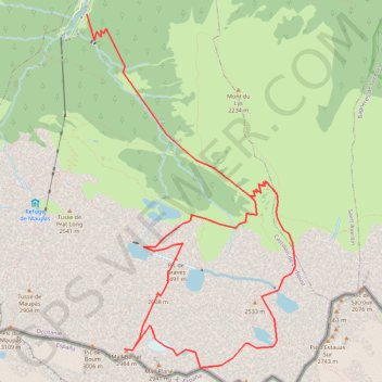 Mail Barrat par crête des Grauès GPS track, route, trail