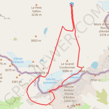 Tour de la Pointe du Sommeiller GPS track, route, trail