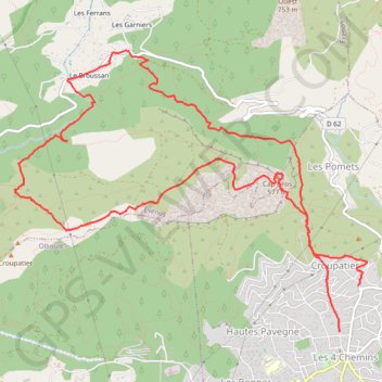 Le Baou des Quatre Aures et le Croupatier GPS track, route, trail