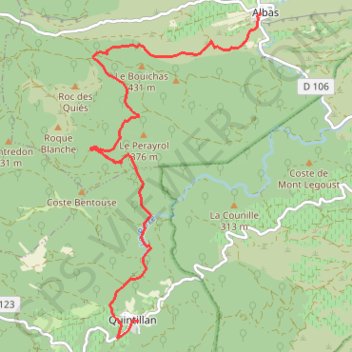 En Corbières - La Ronde au coeur des Corbières - Albas à Quintillan GPS track, route, trail