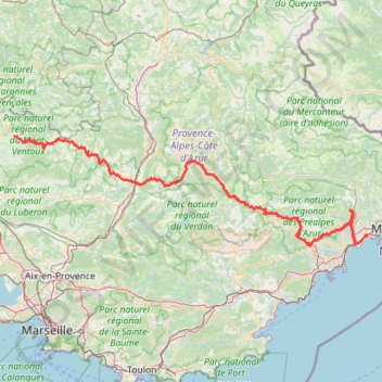 De Bédoin à Forcalquier GPS track, route, trail
