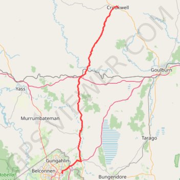 Canberra - Crookwell GPS track, route, trail