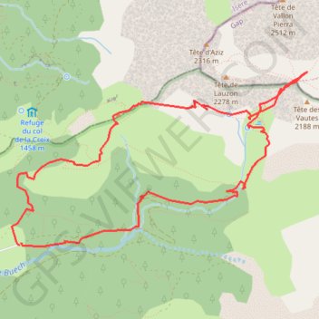 Lac Lauzon et col Charnier GPS track, route, trail