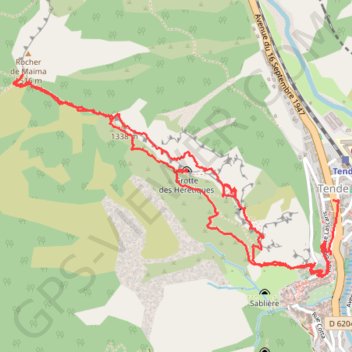 Tende GPS track, route, trail