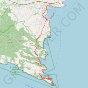 Randonnée sur la presqu'ile de Portofino GPS track, route, trail