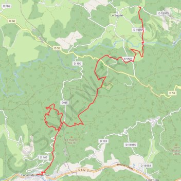 Tour du Haut-Languedoc, j6, Le Soulié - Labastide-Rouairoux GPS track, route, trail
