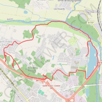 Autour de Saint Yriex Charente GPS track, route, trail