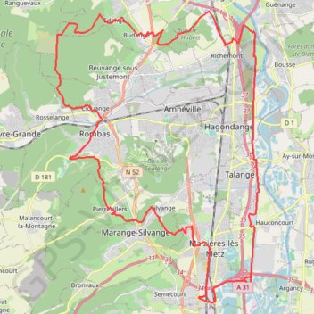 Les berges de Moselle - Rombas GPS track, route, trail