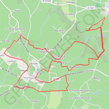 Montagne GPS track, route, trail