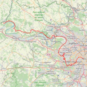 GR2 De Paris (Ile-de-France) à Gommecourt (Yvelines) GPS track, route, trail
