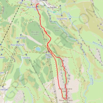 Pène Sarrière - Arête sud GPS track, route, trail