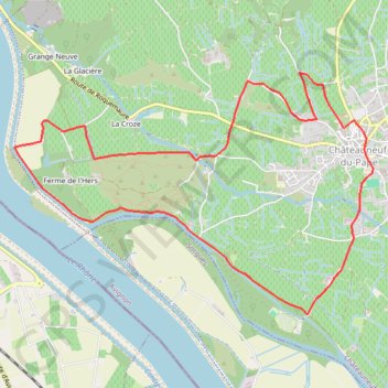 Autour de Châteauneuf du Pape GPS track, route, trail