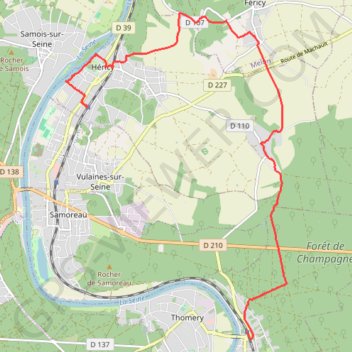 De Champagne-sur-Seine à Héricy GPS track, route, trail