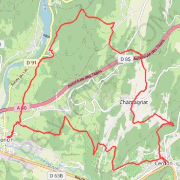 Poncin Cerdon Les Roches Poncin GPS track, route, trail