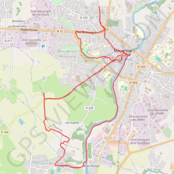 Randonnée en Mayenne GPS track, route, trail