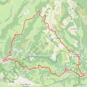 De la vallée du Lot à la plénitude de l'Aubrac - Saint-Geniez-d'Olt GPS track, route, trail