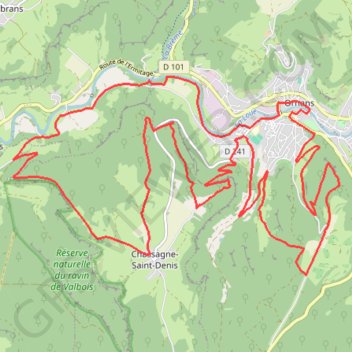 Ornans et la Vallée de la Loue - Le Castel Saint-Denis GPS track, route, trail