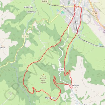 Laissac - La forêt des Palanges (12.4km) GPS track, route, trail