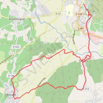 2 Uzès Les Capitelles 24 km +420m (Depart Arenes d'Uzes) GPS track, route, trail