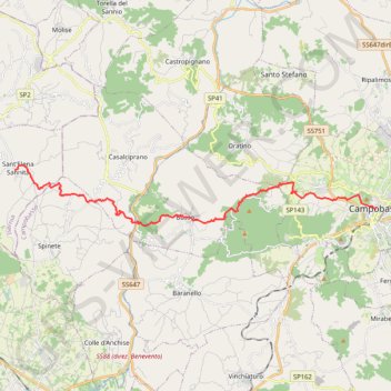 De Campobasso à Sant'Elena Sannita GPS track, route, trail