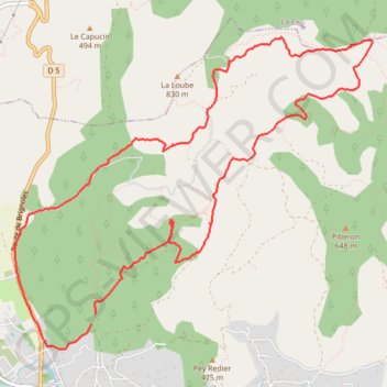 La montagne de La Loube GPS track, route, trail