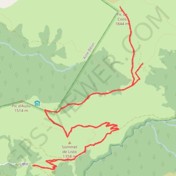 Pic de Coos GPS track, route, trail