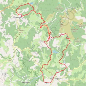 Étang du Pruch - Saint-Augustin GPS track, route, trail