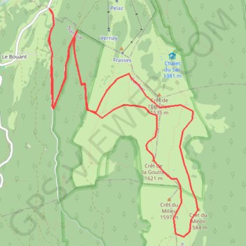 Rando raquettes Crêt de la Goutte GPS track, route, trail