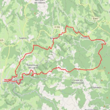 Saux-auzelles 45km D+1300 GPS track, route, trail