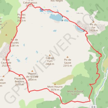Pics Rouges de Belcaire et de Bassiès depuis Remoul GPS track, route, trail