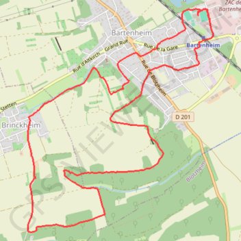 Marche Bartenheim GPS track, route, trail