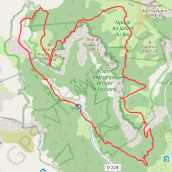 Vercors-Archiane-Tour du Cirque GPS track, route, trail