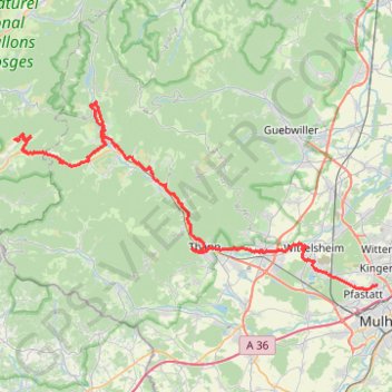 Mulhouse - Thann - Kruth - Urbès - Bussang - Azureva GPS track, route, trail