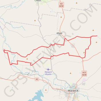 Goomburra - Mount Marshall - Pratten GPS track, route, trail
