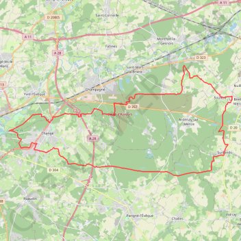 Changé - Challes GPS track, route, trail