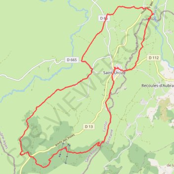Aubrac - Saint-Urcize GPS track, route, trail