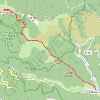 Mont Aigoual par les arches GPS track, route, trail