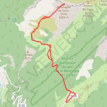 Montagne de Sous-Dine - Les Glières GPS track, route, trail