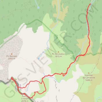 Pic Lariste & Marmida depuis Labrénère (RKT) GPS track, route, trail