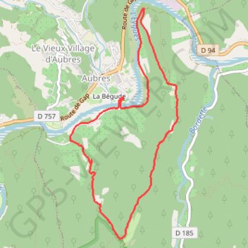 Aubres le tour du massif de Galfe par le col de Chicogne GPS track, route, trail