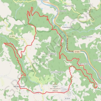 Golinhac - Vallée du Lot - Entraygues GPS track, route, trail