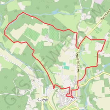 Sos, la promenade de Campet - Pays d'Albret GPS track, route, trail