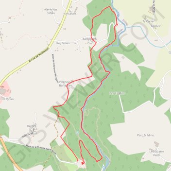 LE FAOUËT (chapelle Sainte Barbe) GPS track, route, trail
