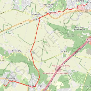 Forges-les-Bains - Mondétour GPS track, route, trail